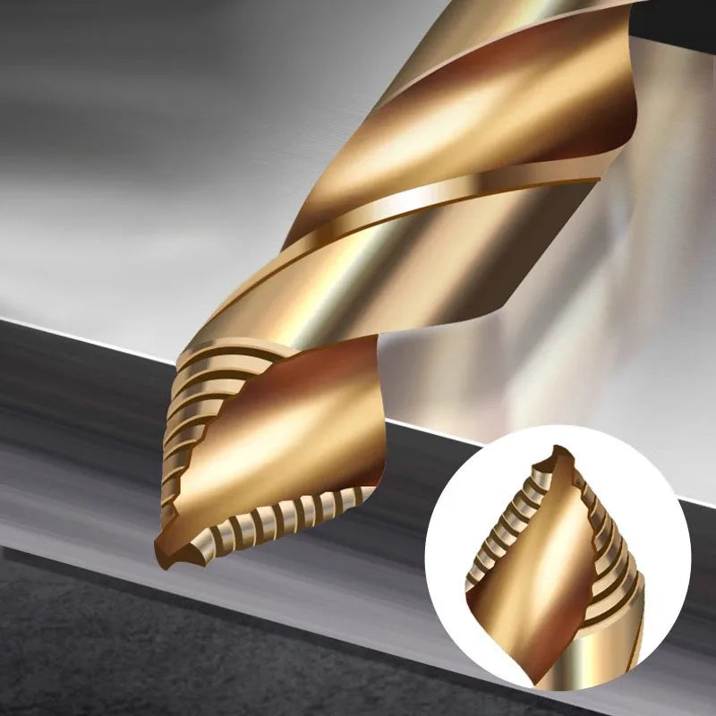 M35 Step Twist Drill, Cobalt Content Straight Shank Drill (3-13mm), For Iron, Stainless Steel, Steel Drilling
