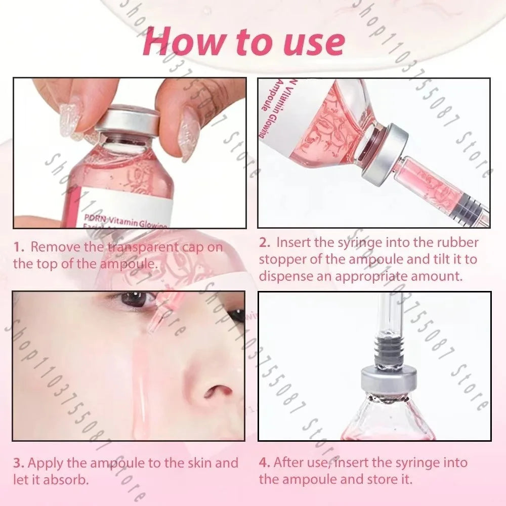 HF703 30ml Soothing Facial Ampoule Serum, Vitamin Hydrating Anti-Wrinkle Essence Restore Elasticity for Dry Aging Skin