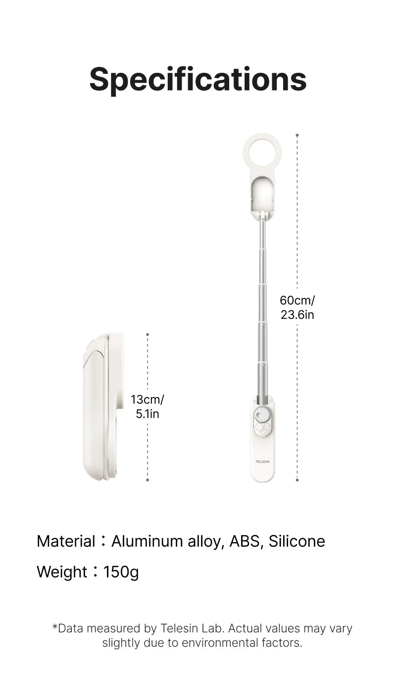 TELEISN Magnetic Bluetooth ZOOM Remote Selfie Stick Tripod For Iphone HUAWEI XIAOMI SAMSUNG Extendable Portable Vlogging Stand