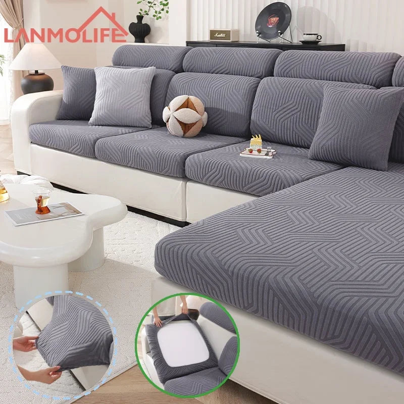 Jacquard Sofa Seat Covers Thickened Stretchable Sofa Covers Elastic Sofa Seat Cushion Covers Spandex Furniture Protective Covers