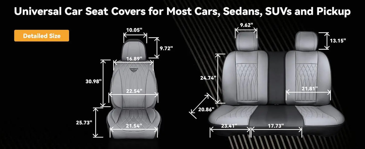 EKR Universal Car Seat Covers 5 Seats Full Set For Toyota Honda Lexus Ford Kia Hyundai Audi Waterproof Leather Auto Seat Protection All-Season Universal Fit Most Car Sedan SUV Car Accessories