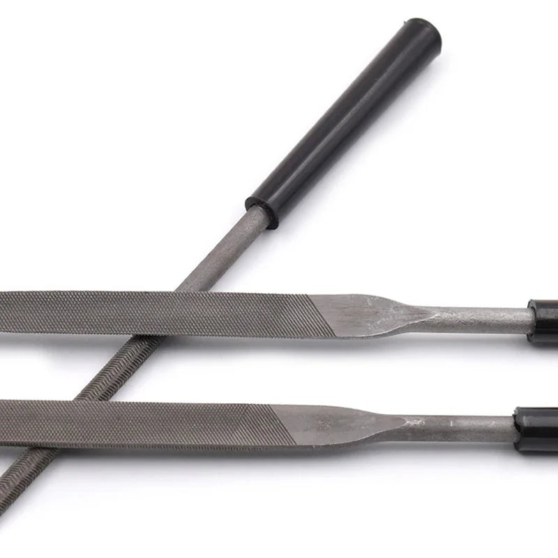 10 Pieces of Mixed Small File Set Plastic Handle Shaping Triangular Polishing Metal Steel File Flat File Hand Tools Files Set