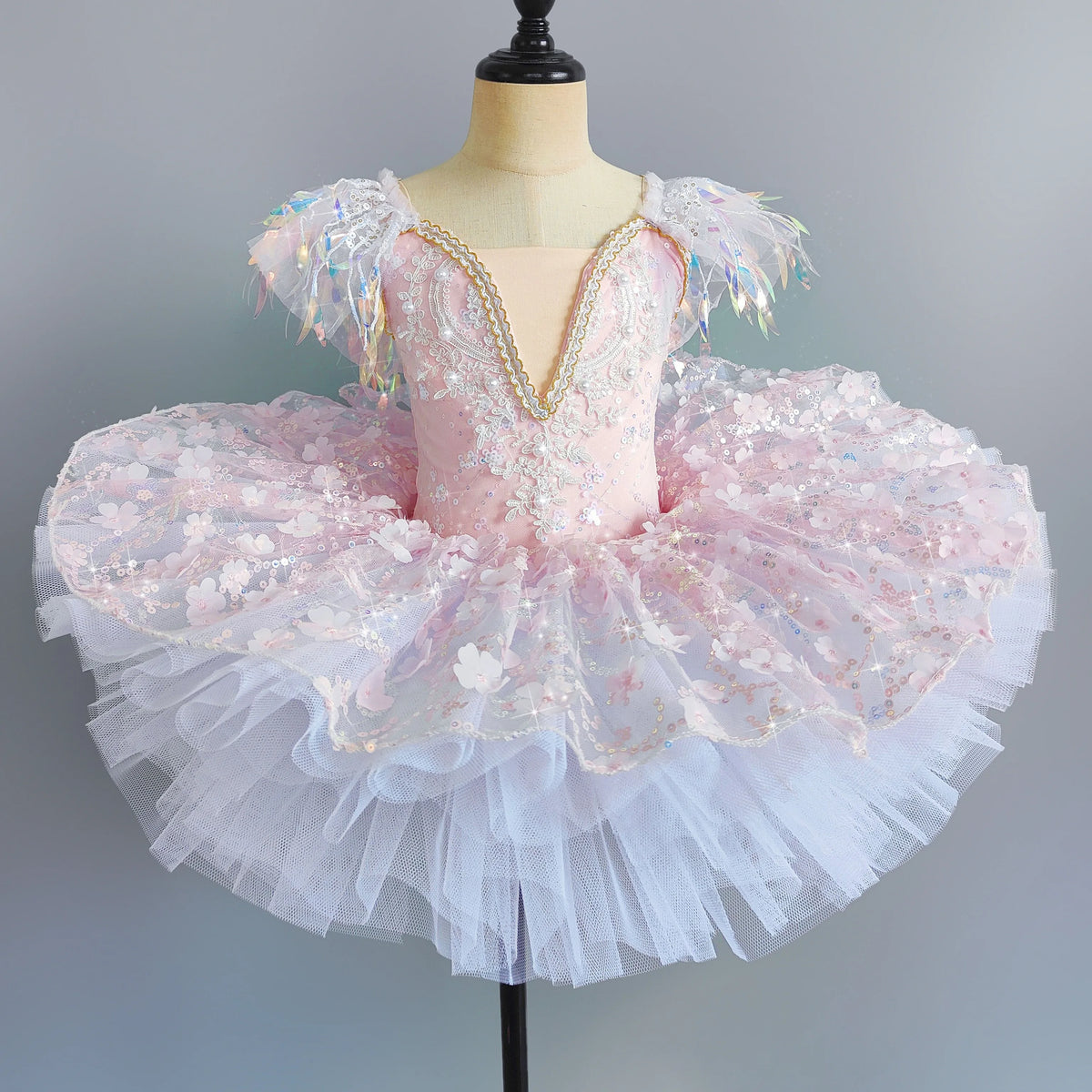 Girls multi-layer tulle ballet tutu dress