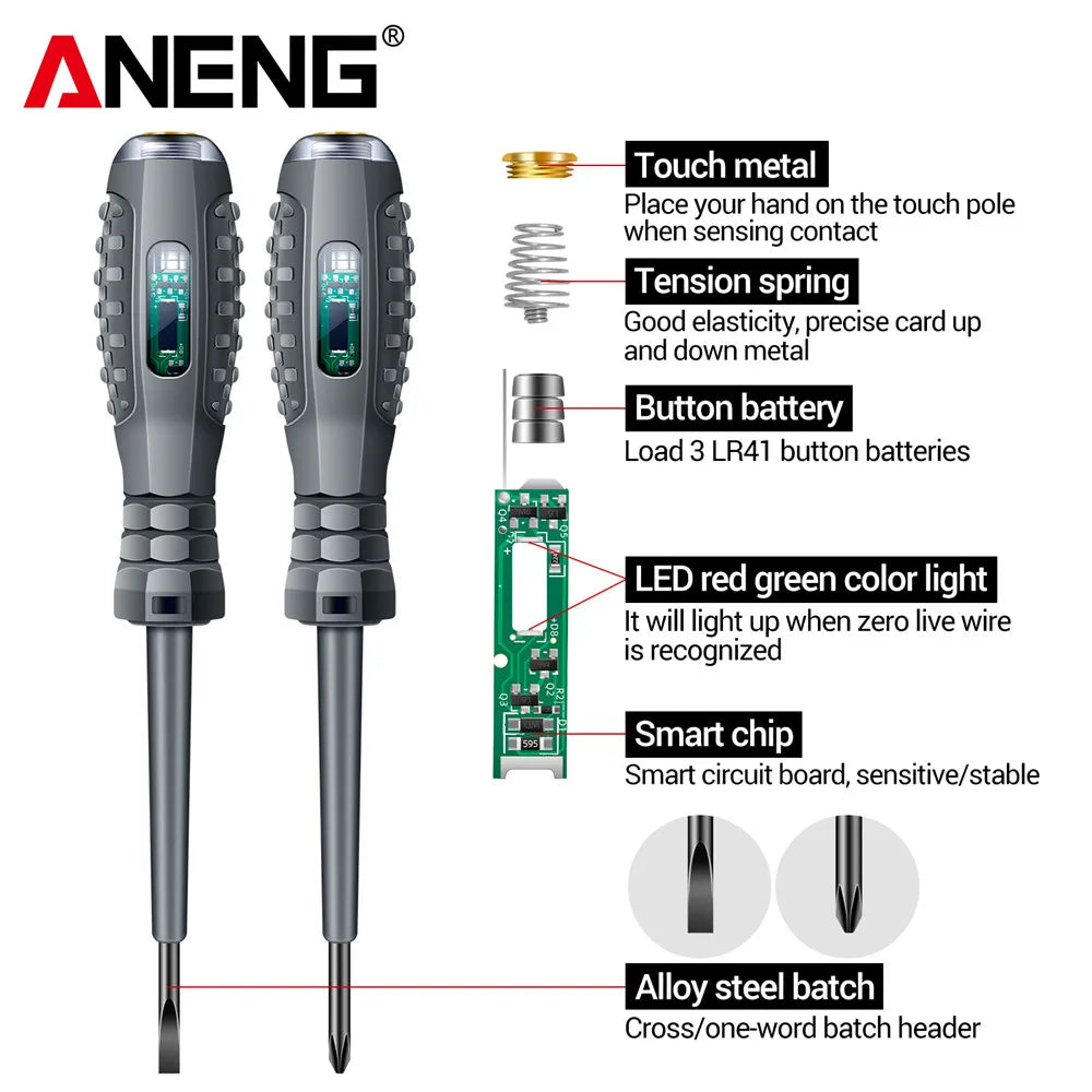 ANENG B05 Word/cross Screwdriver Tester Pen Strong Torque Highlight Meter Sensor Zero Live Detector with Indicator Electric Tool