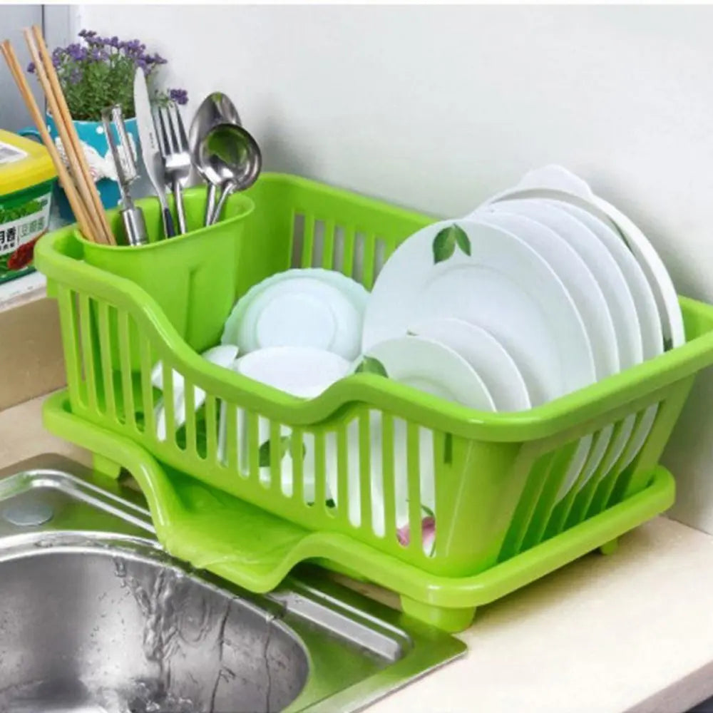 Plastic Dish Drying Rack with Drain Board - Countertop Organizer - photo 3