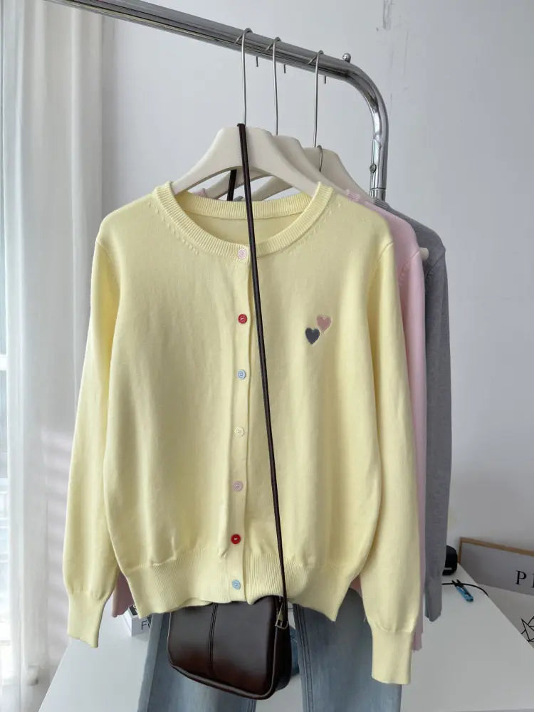 Women's Embroidered Knit Cardigan - Colorful Button Long Sleeve Sweater - photo 7