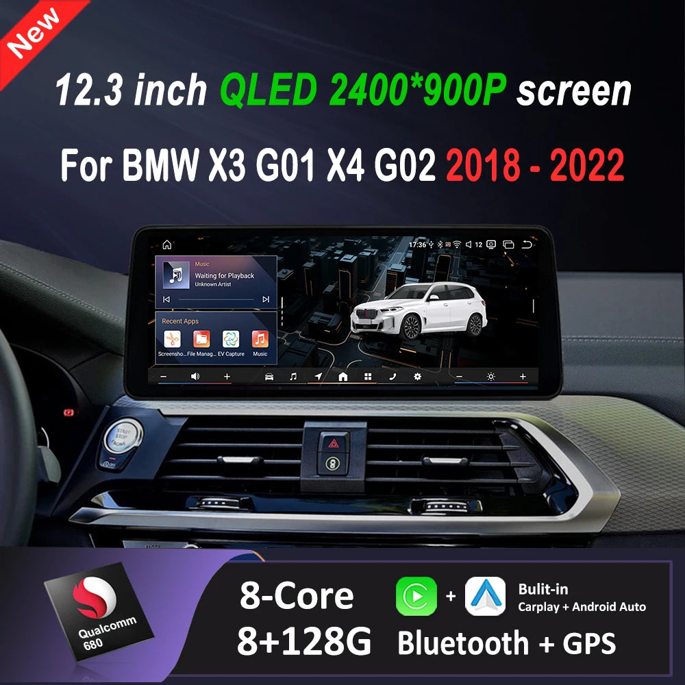 Car Stereo with Apple CarPlay & Android Auto, Compatible with BMW X3 G01 & X4 G02 (EVO System)
