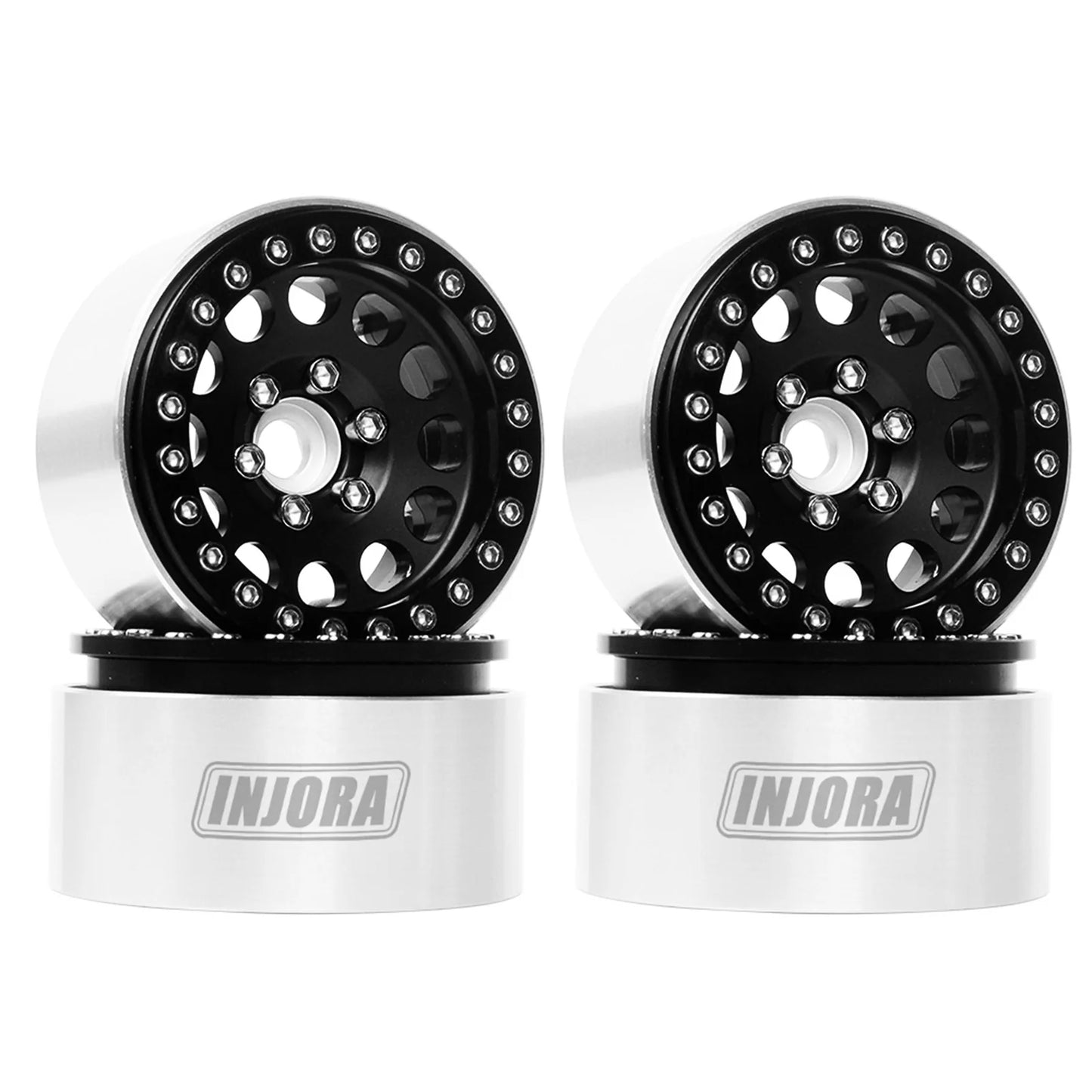INJORA 4Pcs CNC Aluminum Alloy 1.9 Beadlock Wheel Rim for 1/10 RC Crawler Car Axial SCX10 90046 AXI03007 TRX4 VS4-10 Redcat Gen8