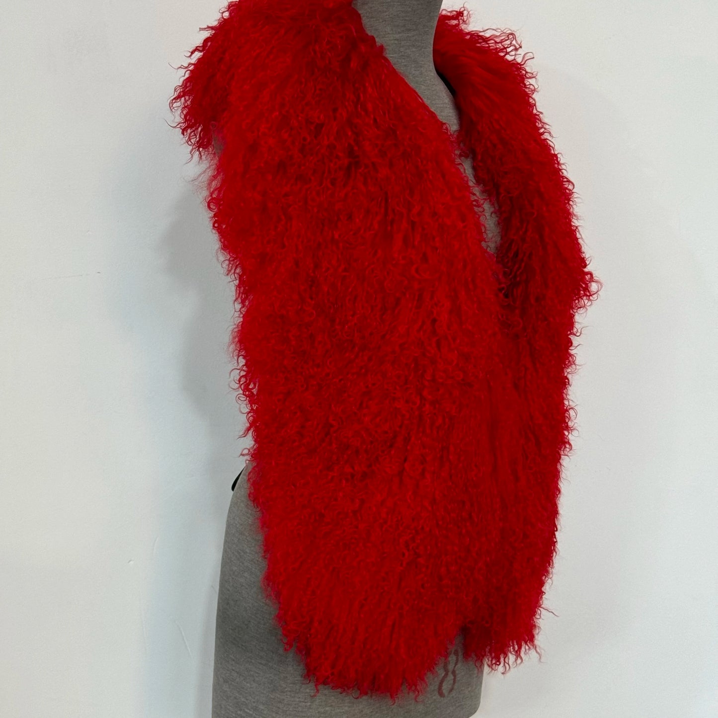 Fluffy Luxury  Real Mongolian Fur Halter Vests Women Solid Deep V-Neck Backless Bandage Sleeveless Jackets Top Outerwear Coat