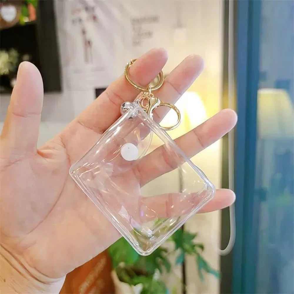 Transparent PVC Square Mini Coin Purses Case Clear Small Key Wallets Pouch Women Kids Girls Lipstick Earphone Coin Storage Bags