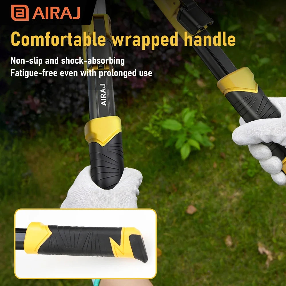 AIRAJ Extendable Pruning Shears – SK5 Toothed Blade Loppers with Aluminum Handles for Branches