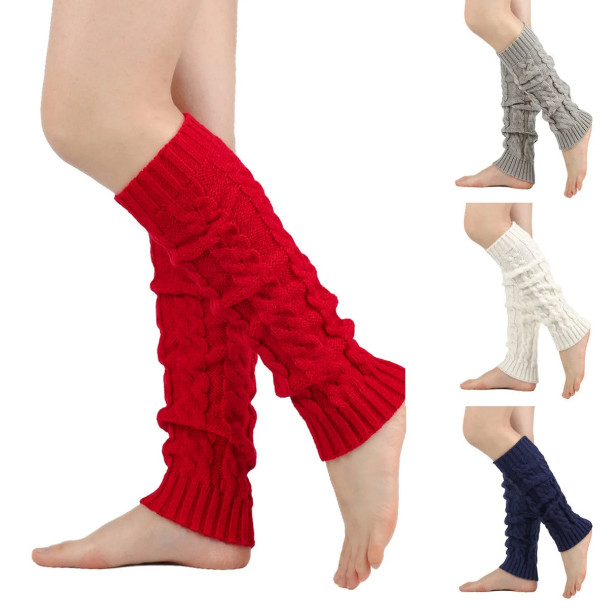 Women's Long Crochet Leg Warmers - Ankle to Knee Knit Boot Covers - photo 2