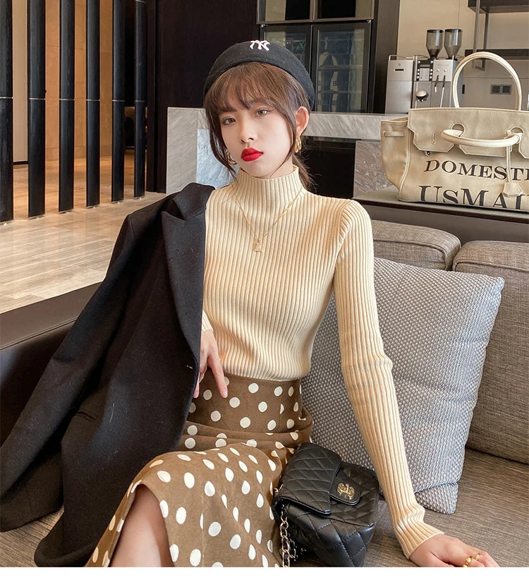 Women's slim mock neck sweater — view 7 of 20