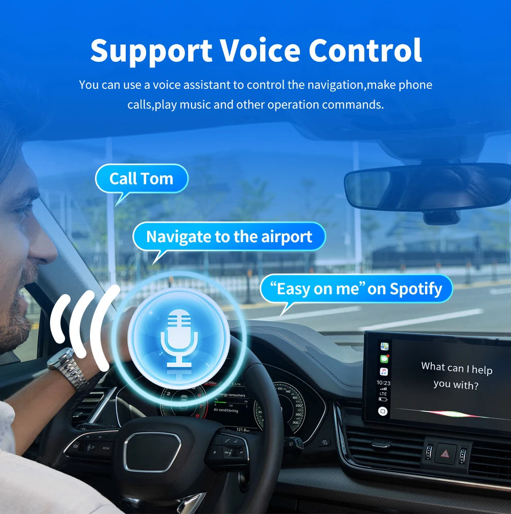 BEPOCAM 2in1 Wireless CarPlay Smart Mini Box Android Auto for OEM Car Stereo 5Ghz WiFi Type-C/USB Plug and Play CarPlay