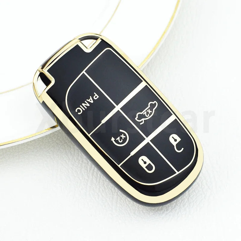 5-Button TPU Key Fob Cover for Jeep, Dodge, Chrysler