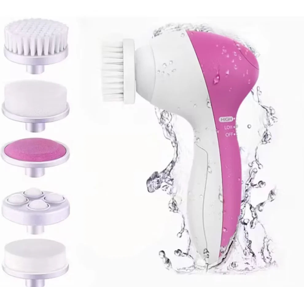 5-in-1 Facial Cleanser, Household Face Washing Device, Beauty Instrument, Pore Cleaner, Electric Facial Cleansing Brush, Gift Se