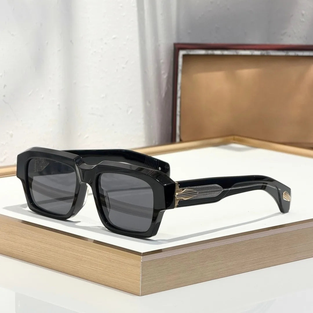 Handmade Acetate Square Sunglasses — Thick Frame, UV400