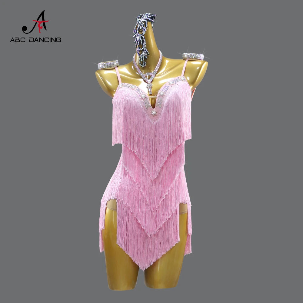 Elegant Latin dance practice dress with skirt
