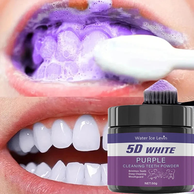 Purple Teeth Cleaning Powder - Whitens Teeth in 5 Days | Sulfate-Free