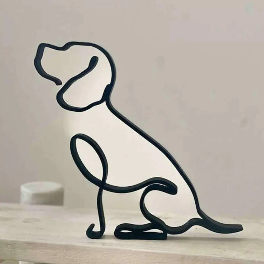 Abstract Metal Dog Sculpture - Minimalist Iron Desk Ornament – photo 6