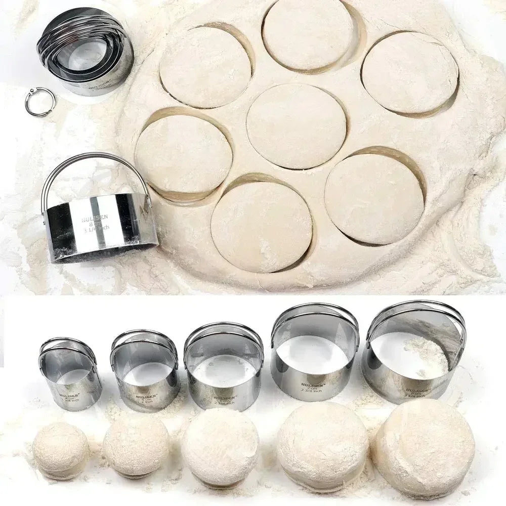 5-Piece Round Biscuit Cutter Set with Handles - Stainless Steel - photo 5
