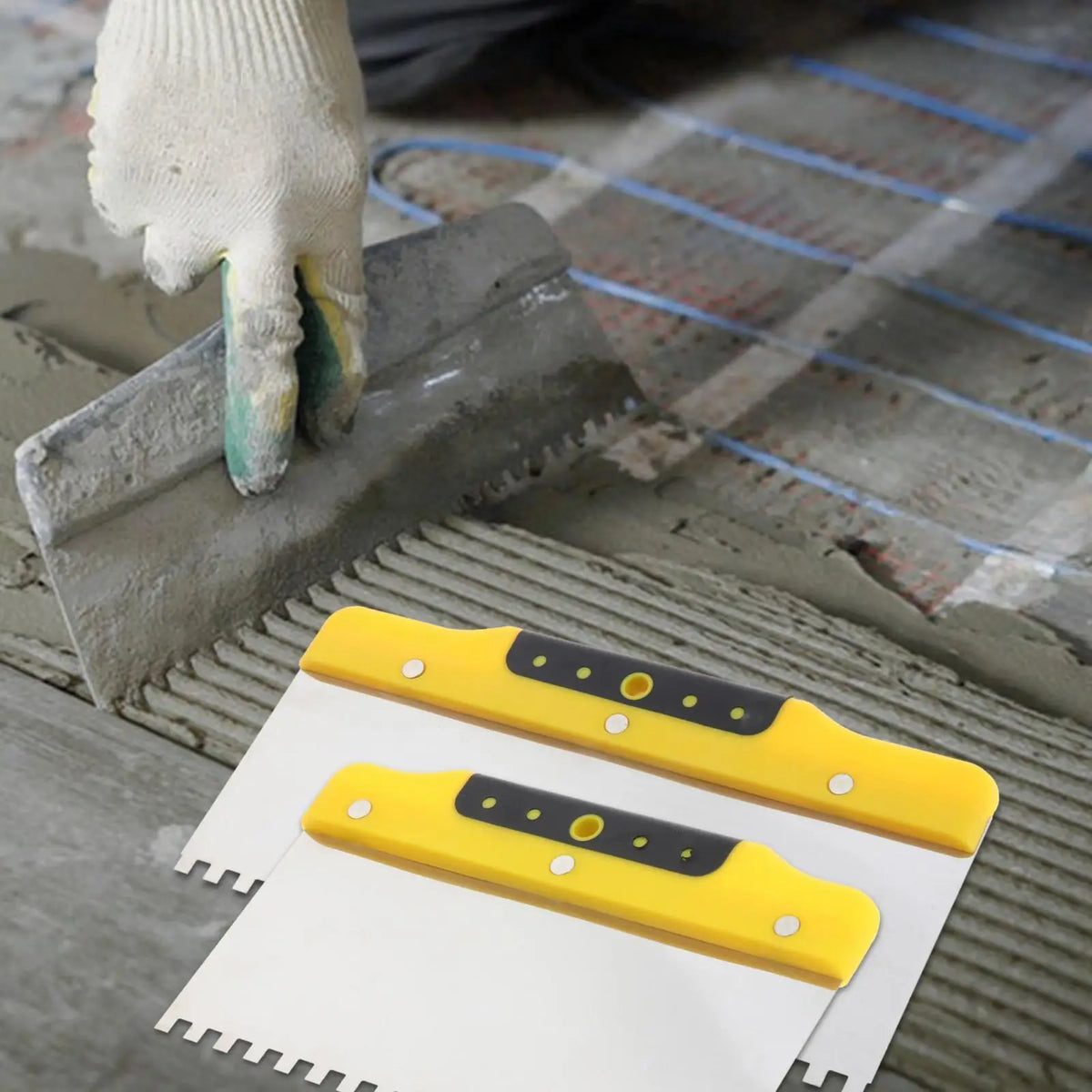 Notched Stainless Steel Trowel for Tile Adhesive and Grout - view 4