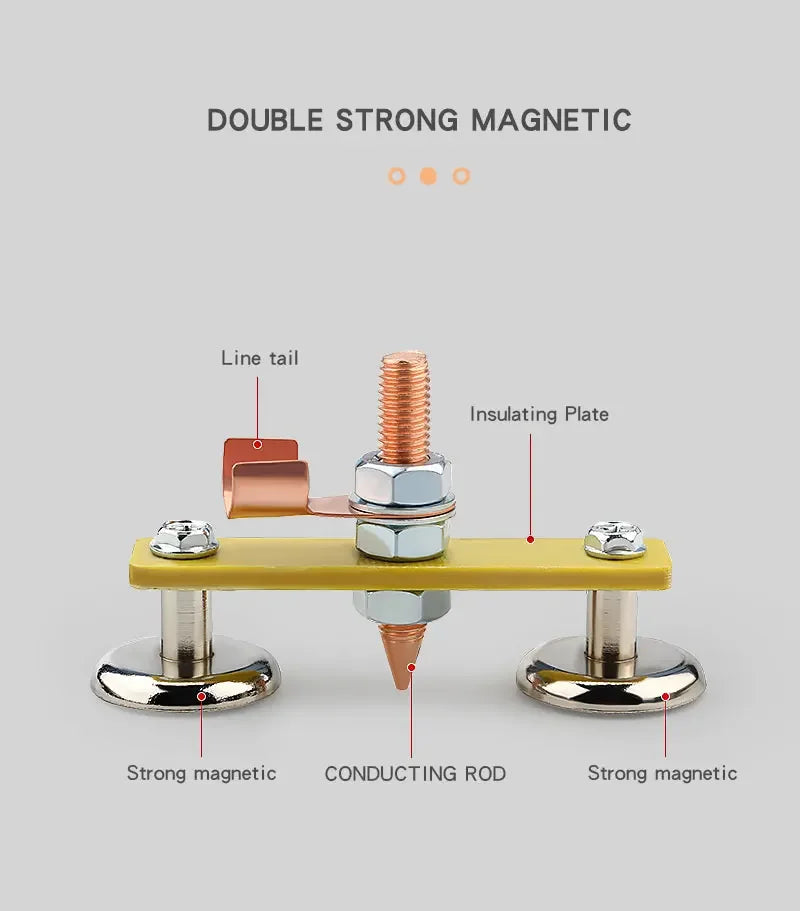 1pc Welding Magnet Head Magnetic Welding Ground Clamp Holder Fixture Strong Welder Sheet Metal Repair Machine Ground Wire Clamp