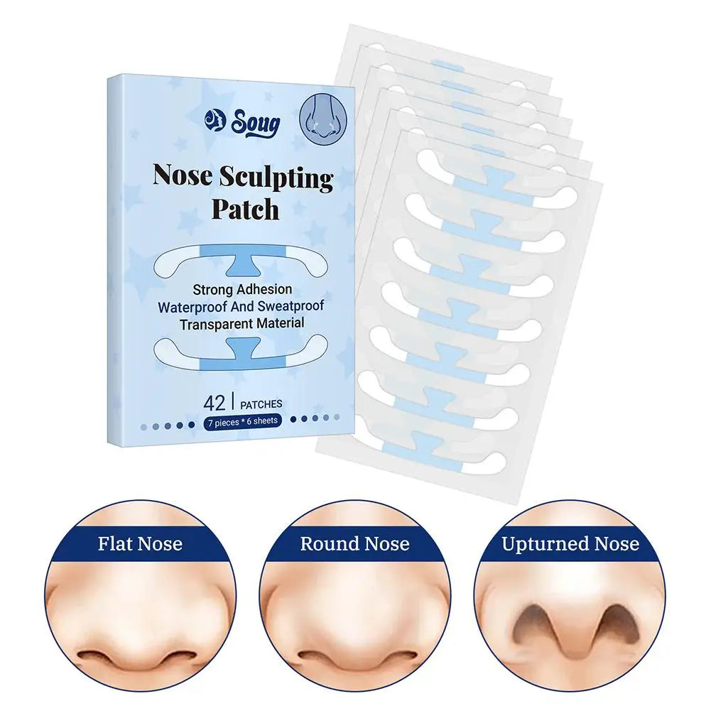 42PCs Invisible Shrink Nose Patch For Cosplay Lifting Nose Shrink Beauty Strips Slimming Nose Wing Stickers Nose Shaper Makeup