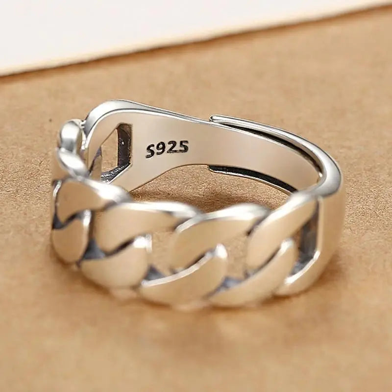 PANJBJ 925 Sterling Silver Hollow Out Rings For Women Three Layered Cross Punk Irregular Vintage Jewelry Gift Dropshipping
