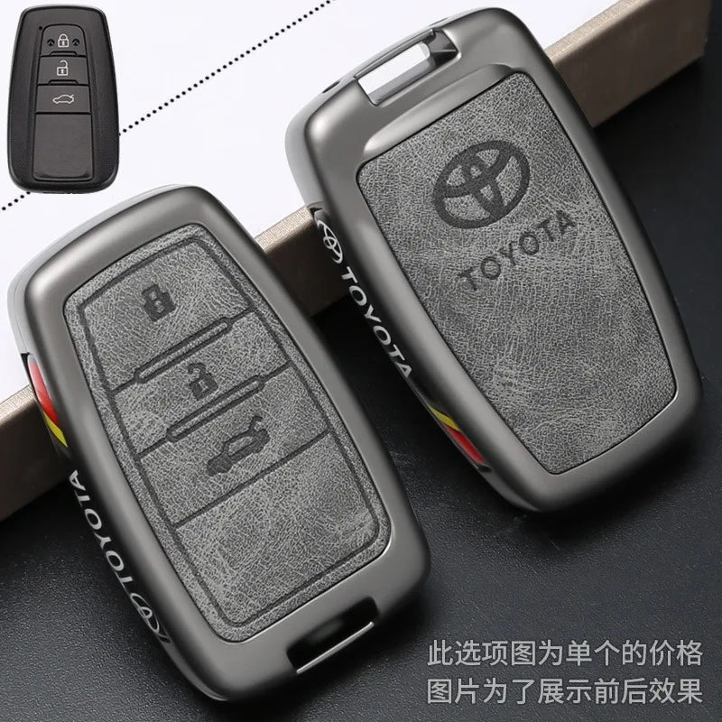Car Key Case Cover Bag Shell For Toyota C-HR Prius RAV 4 Camry Corolla Land Cruiser 200 Prado Crown TLK 200 Yaris Cross Hilux