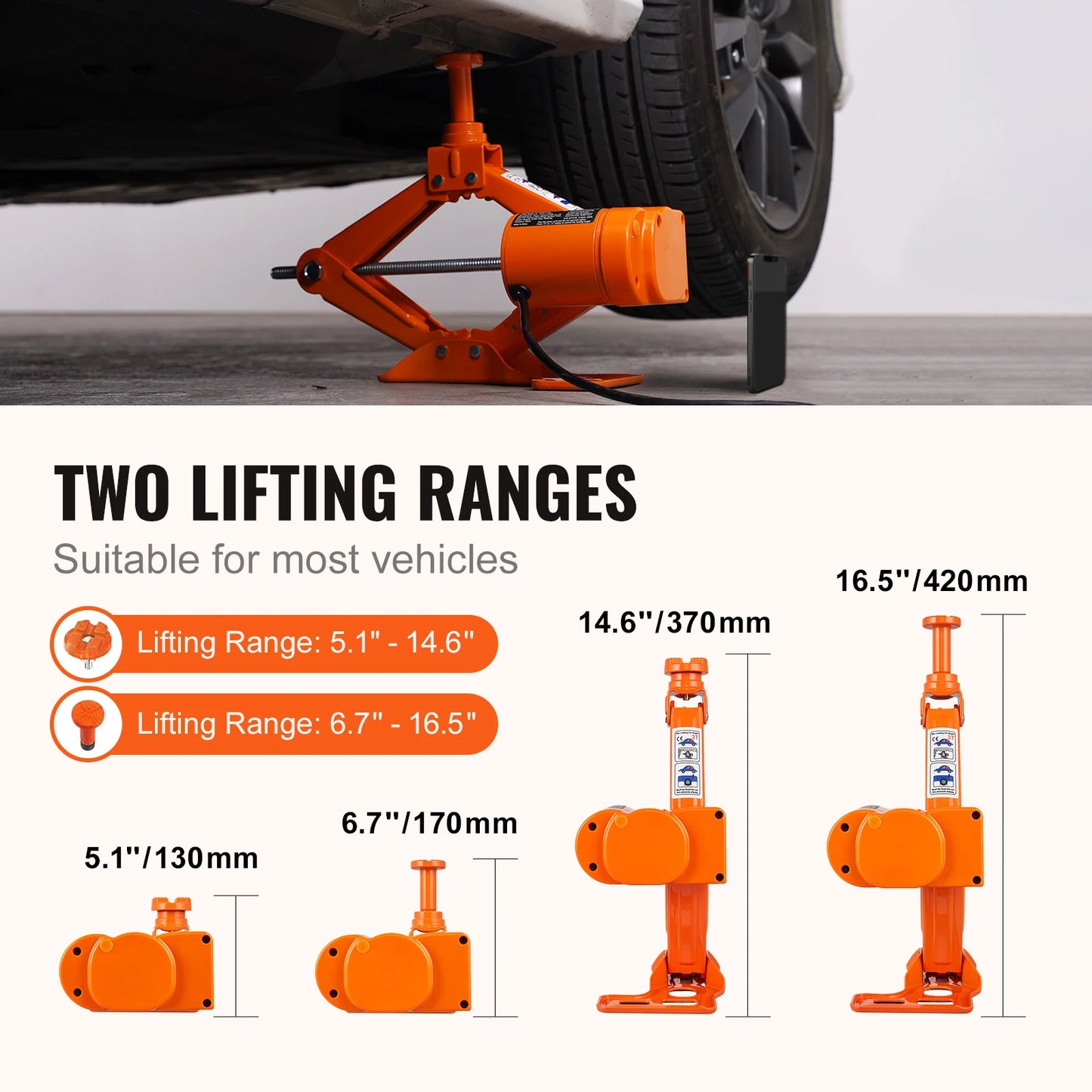 Electric Car Jack 3/5 Ton 12V – Scissor & Hydraulic Jack with Tire Inflator for Truck & SUV