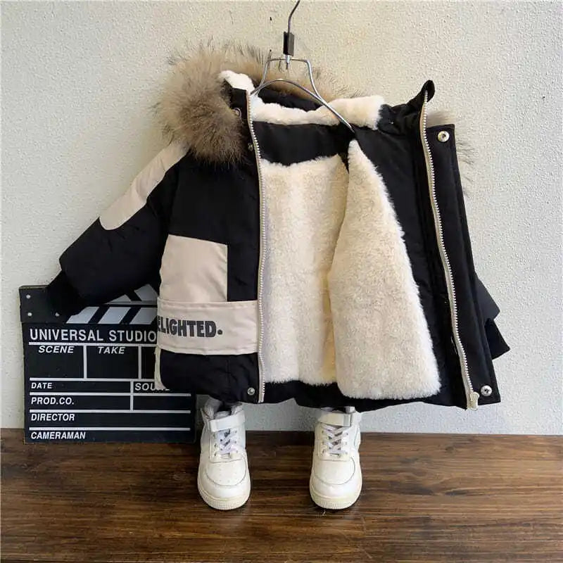 Boys Hooded Winter Coat with Fur-Trim Collar - Thick Padded Jacket - photo 5