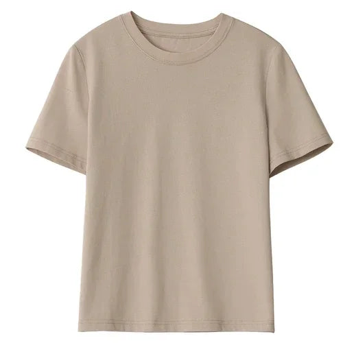 CHIC VEN Women's Basic O-Neck T-Shirt — Solid Short-Sleeve Pullover Tee