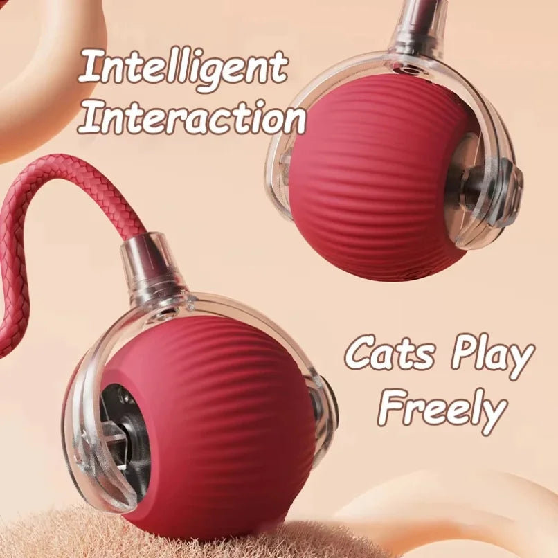 Electric Ball Toys Automatic Rolling Ball Rechargeable Smart Pet Interactive Plush Toy Dog Cat Training Imitate Mouse