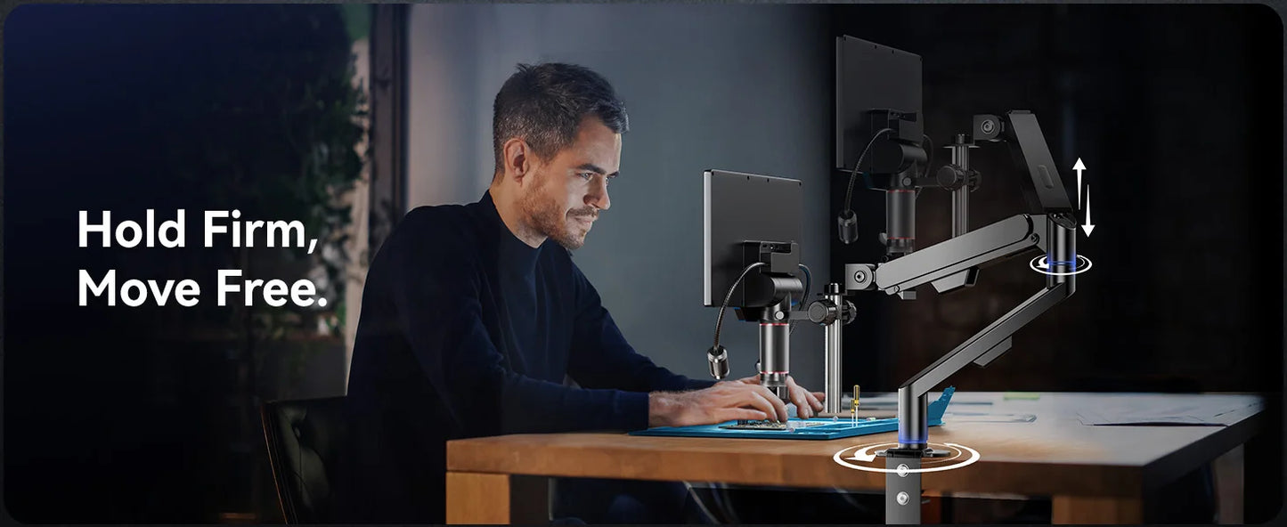 TOMLOV TM3K-3D Max Digital Microscope – 3K 10" Screen, Magnetic Dual Lens, 360° 3D View | PCB & Coin Repair