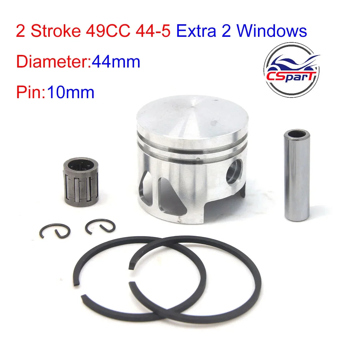 Racing 40-5 40-6 44-5 44-6 40mm 44mm 10mm 12mm Piston Kit 43CC 47CC 49CC Brush Cutter Trimmer Mini Moto ATV Dirt Pit Bike Part