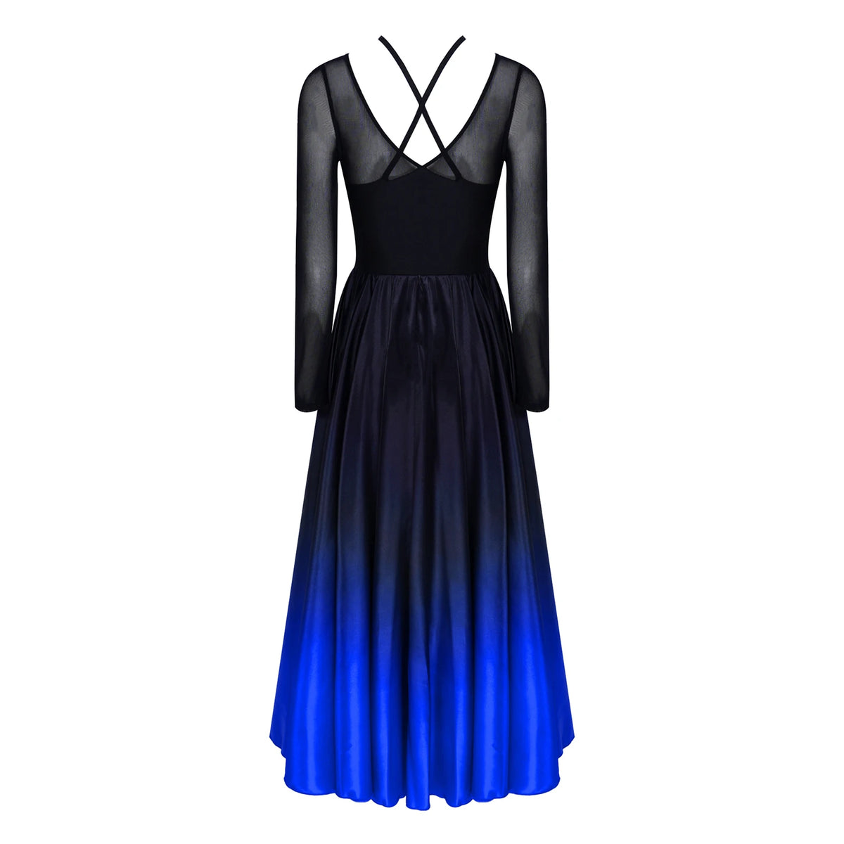 Women's big swing gradient satin dance dress