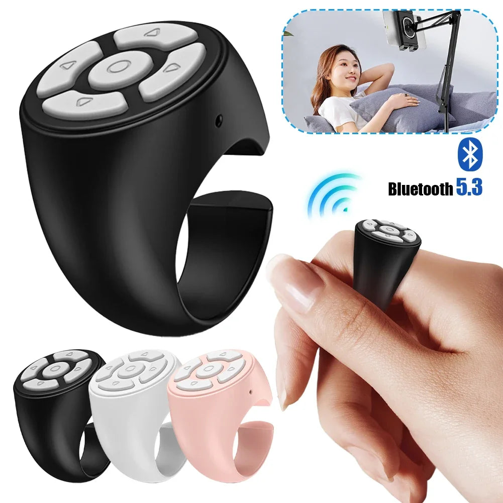 Bluetooth Selfie Remote Control for Mobile Phone App Page Turner Bluetooth Scrolling Camera Video for Tik Tok E-book