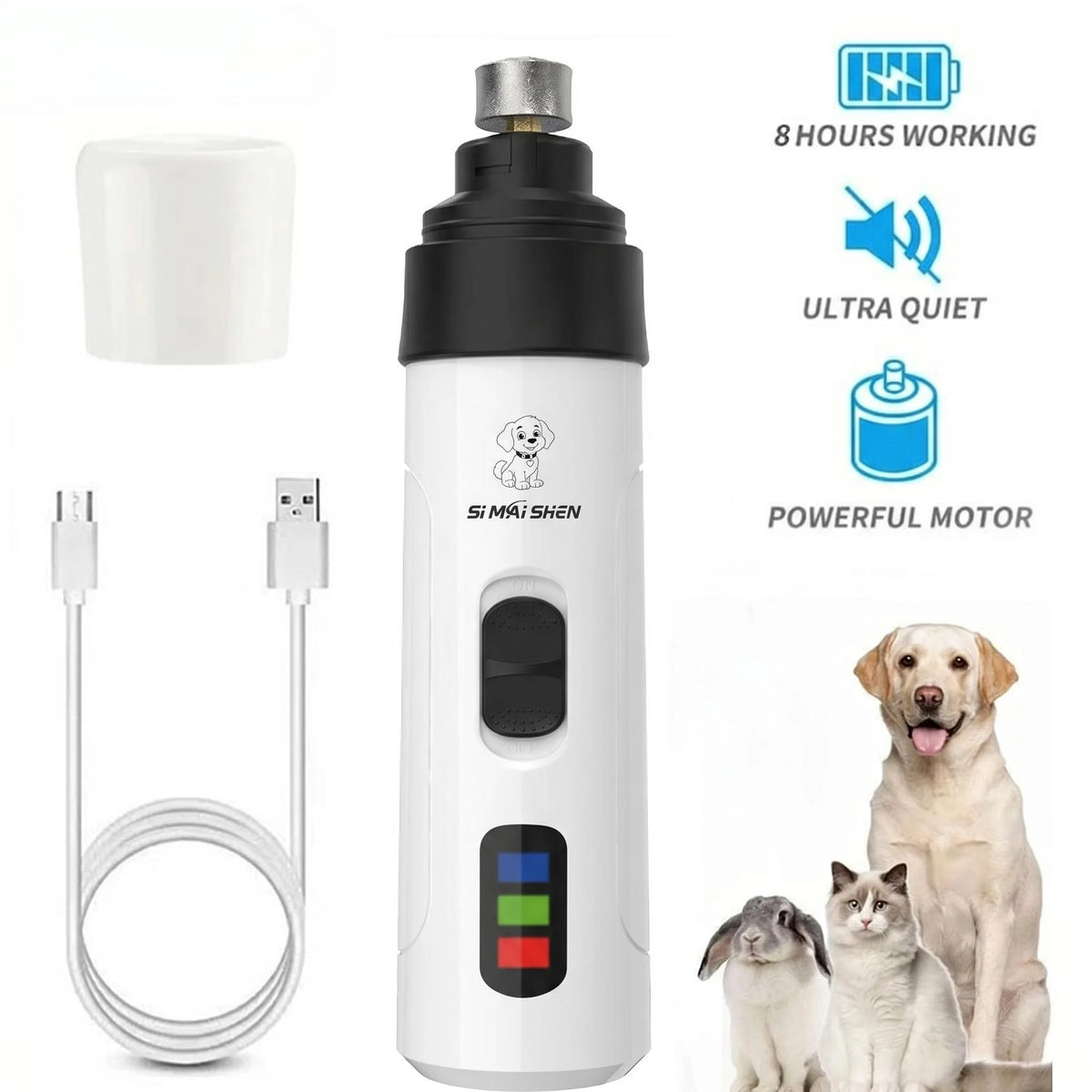 Quiet Rechargeable Nail Grinder - Dog & Cat Paw Trimmer