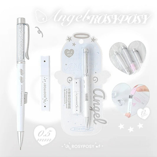 Angel Glitter Mechanical Pencil Set, 0.5mm HB Kawaii