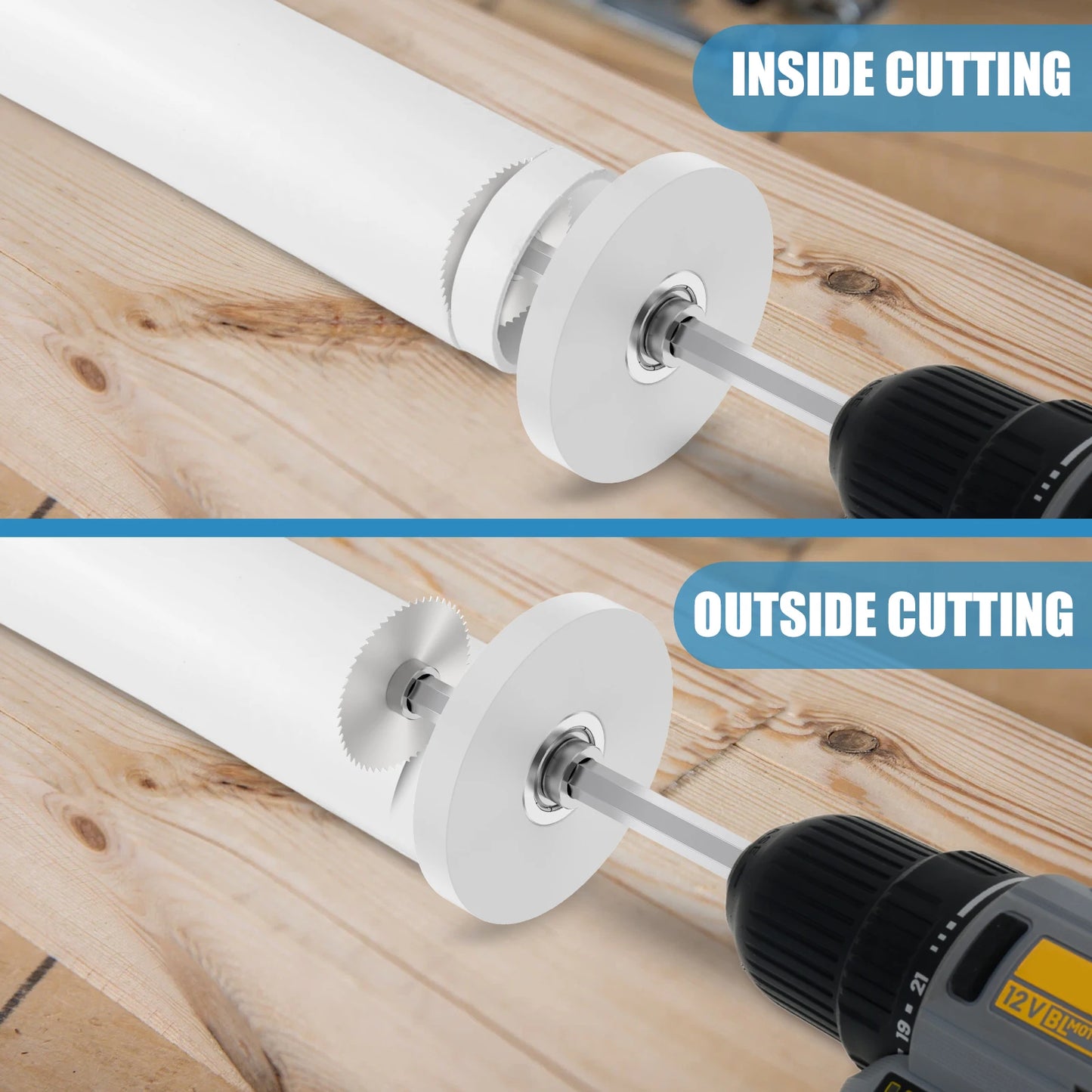 Inside Pipe Cutter Plumbing Tools PVC Pipe Precision Cutting for 1-1/2 Inch to 8 Inch, 7 Inch Adjustable Cutting Depth Pipe Tool