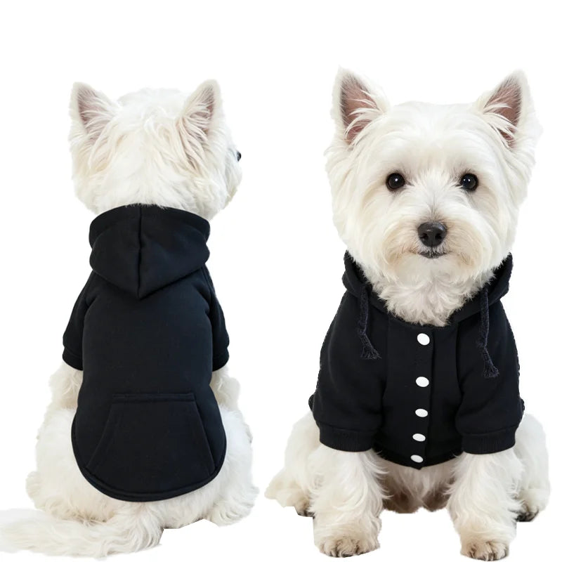 Solid Color Dog Hoodie with Pocket - Sporty Pullover – photo 3