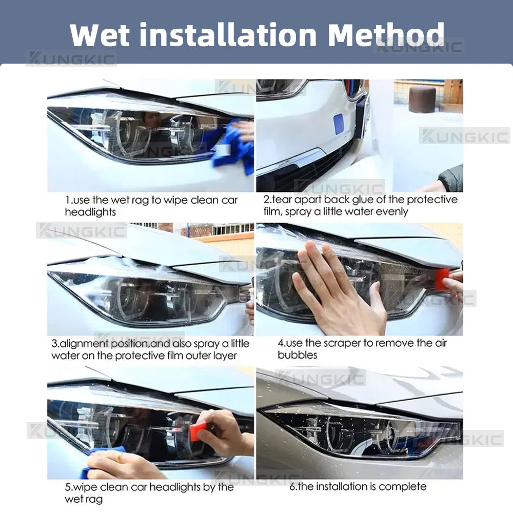 TPU Headlight Tint Protection Film for Ford F-150 / Mustang 2015–2017
