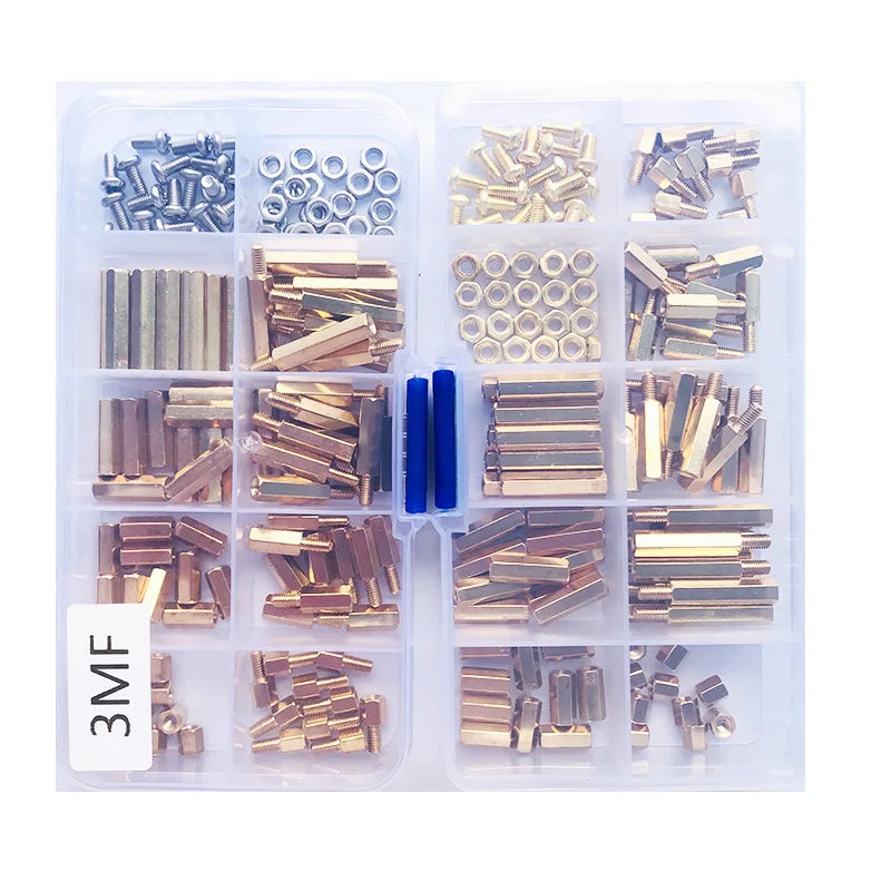 M3 Hex Brass Standoff with Brass Screw Nut Kit PCB Motherboard Standoff Spacer Screw Nut Thread Pillar Mount Male Female Spacer