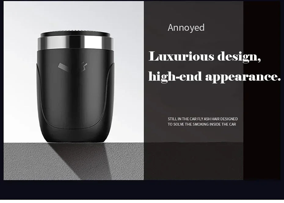 Car Ashtray With LED Light Universal Alloy Ash Tray Aluminum Cup Smokeless Auto Ashtray Flame Retardant Cigarette Holder Box
