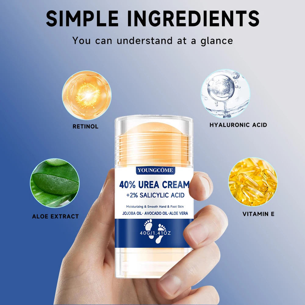 40% Urea Foot Cream +2% Salicylic Acid Moisturizing & Exfoliating, Cracked Heel Repair, Deep Hydration for Dry Feet Long protect