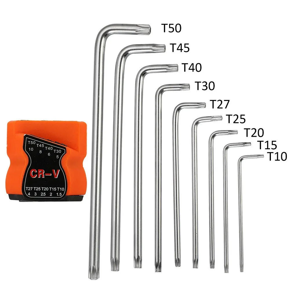 9Pcs L Type Double-End Screwdriver Hex Allen Key Set Torx Wrench Screwdriver Bits Star Spanner Key Hand Tools