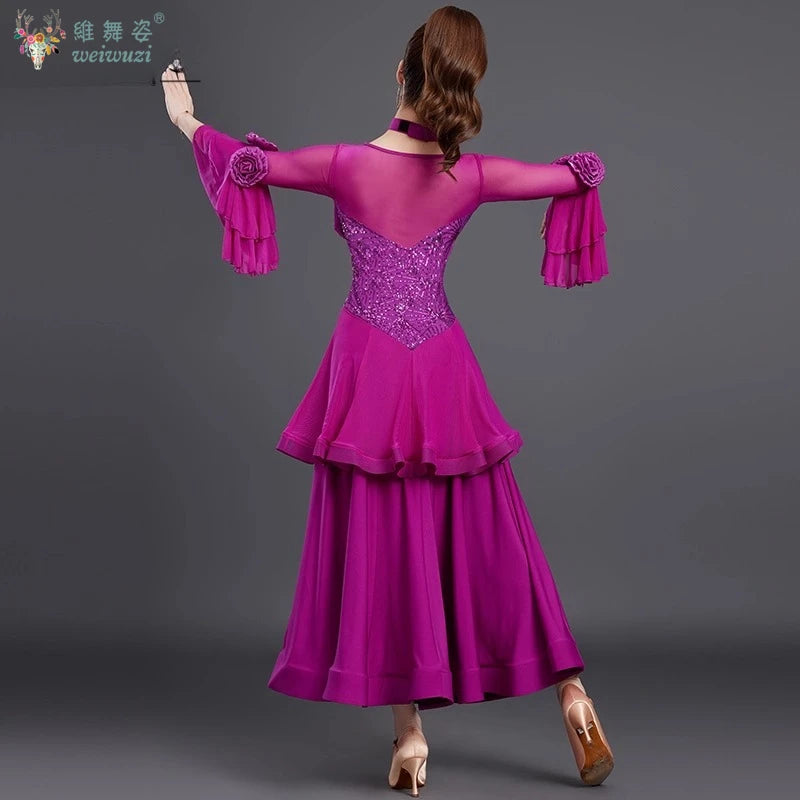 Women's big swing social ballroom dress for tango and waltz