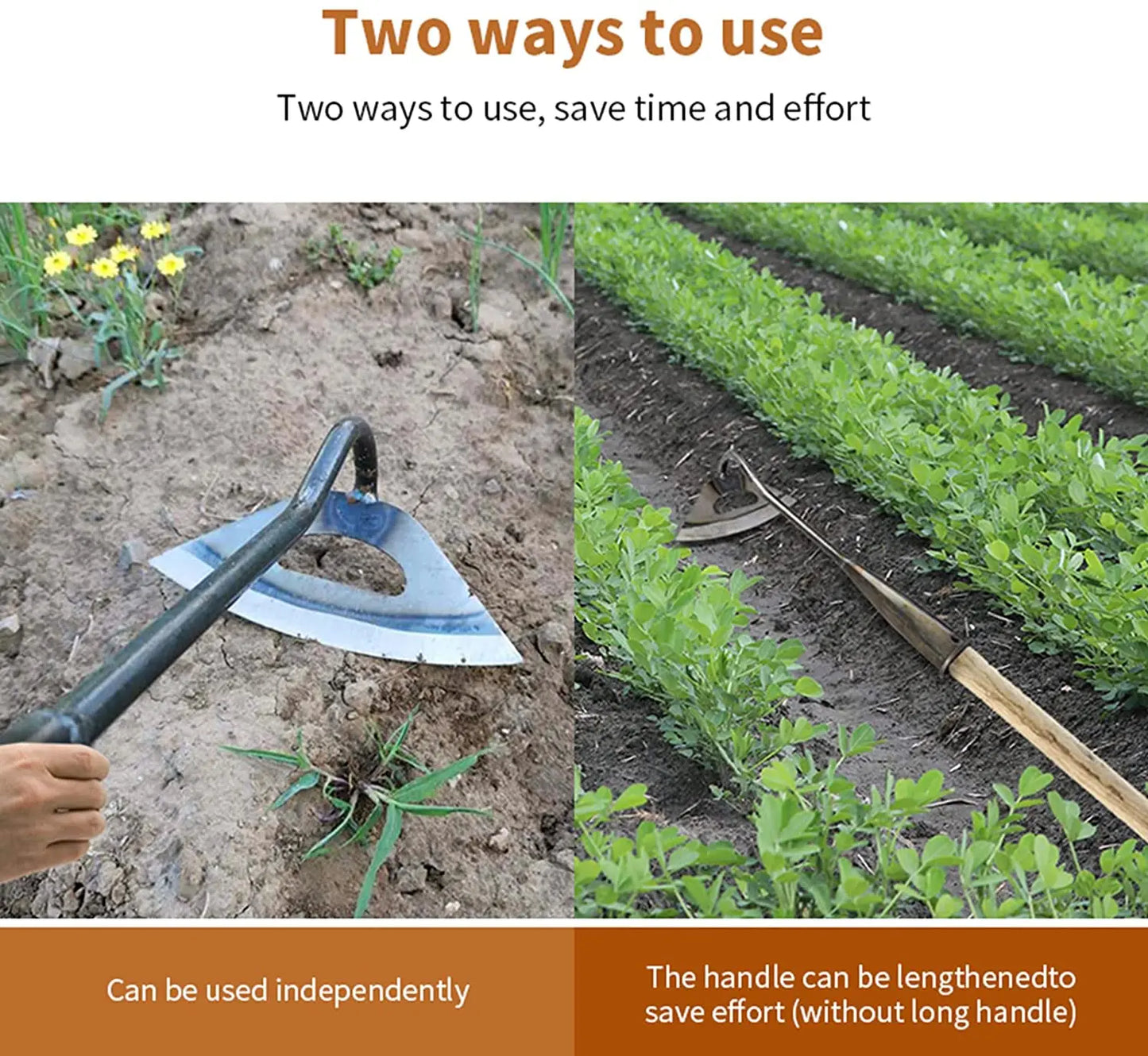 All-Steel Hardened Hollow Hoe Handheld Weeding Rake Planting Vegetables Farm Garden Agriculture Weeding Tool Dropshipping