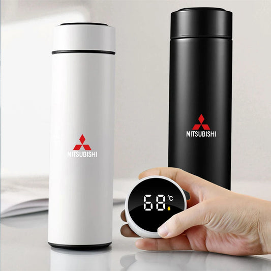 Stainless Steel Car Badge Thermos Mug Leak Proof Thermo Cup Smart Thermos Kettle For Mitsubishi Ralliart Pajero Eclipse Asx L200